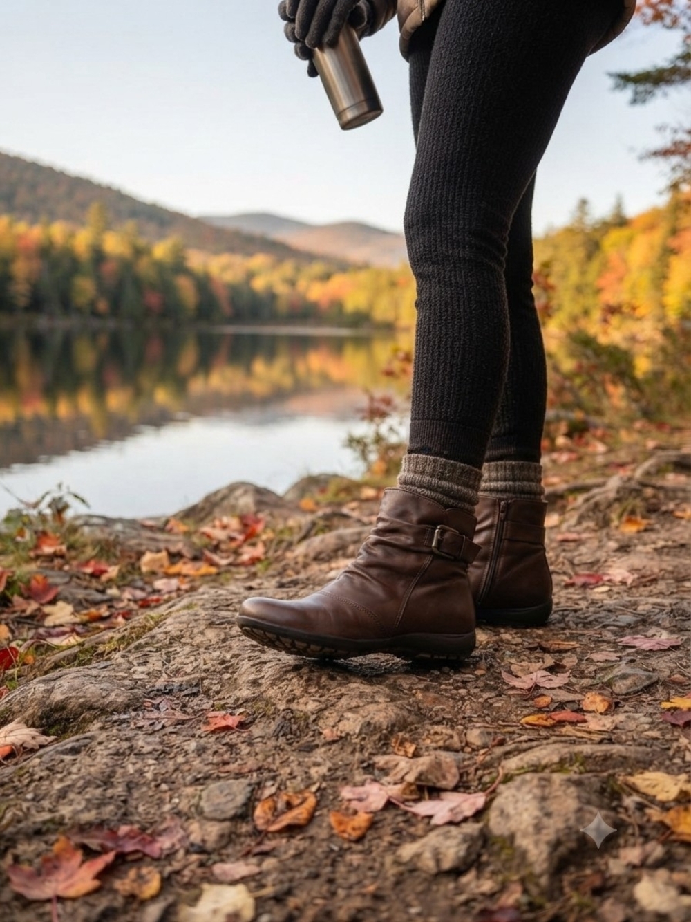 Clarks Women's Brown Leather Ankle Boots with Buckle Detail